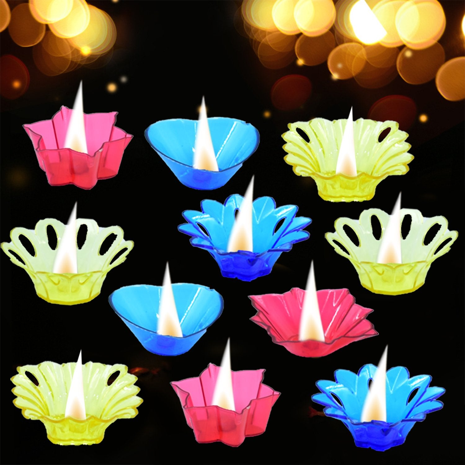 6004 Plastic Candle Cup With Multi Shape  (Multicolor) 6004 Plastic Candle Cup With Multi Shape  (Multicolor)